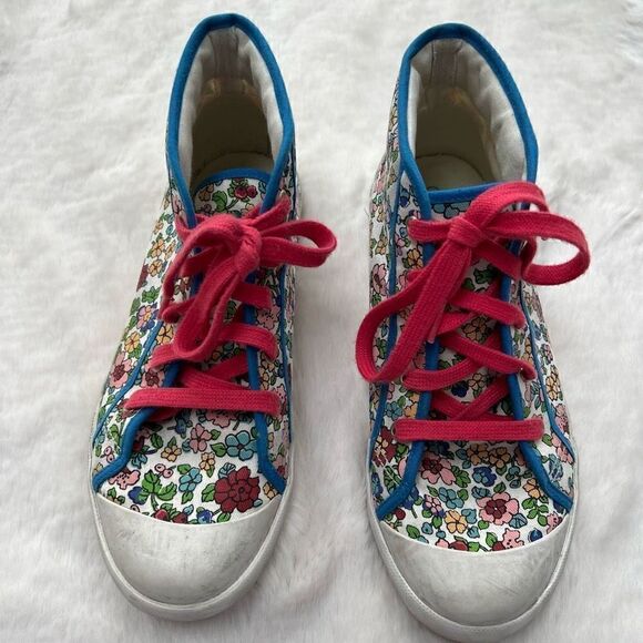 Johnnie B. Mini Boden Floral Canvas High Top Sneakers Colorful Spring size 40 - Picture 2 of 12